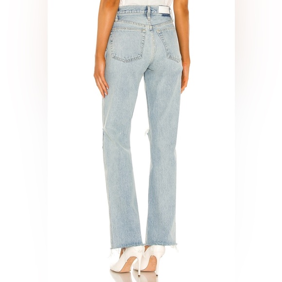 90’s high rise loose. Color: breezy indigo with rips - Picture 2 of 3